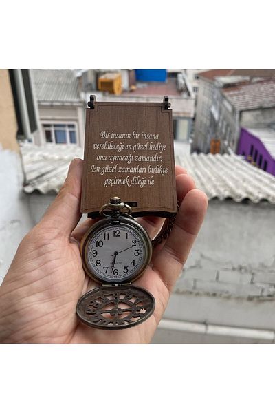 Hediye Sahibi Number Embossed Chain Chain Pocket Watch