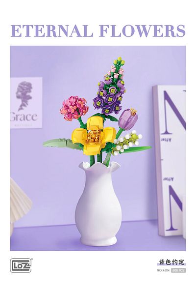 Fillikutum Colorful Flower Bouquet 608 Pieces Creative Decorative Making Set for Adults Purple Lavender