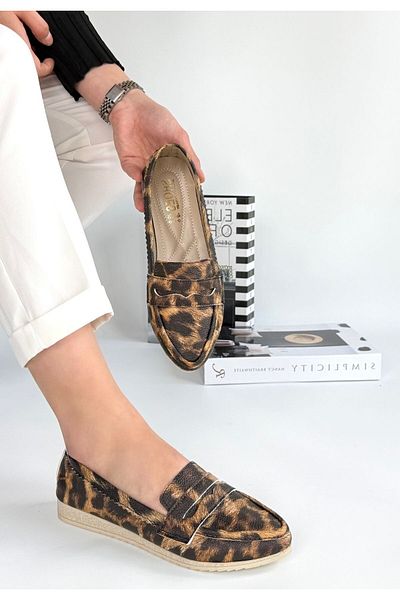 Erbilden Ezon Leopard Skin Ballerina Shoes
