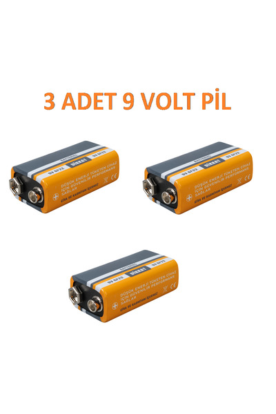 nelerbulurum 3 ADET 9 Volt Pil - 9V Oyuncak Araba Radyo Telsiz Duman dedektör...