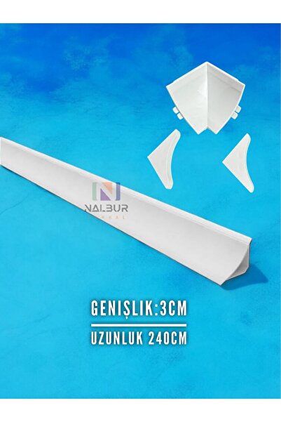 Nalbur Bakkal Duşakabin Küvet Kenar Çıtası Beyaz 3cm Genişlik 240 Cm İç Köşe ...