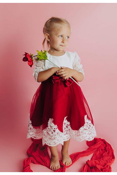 nannie Ines Cherry Princess Dress for Girls - 2-3 years