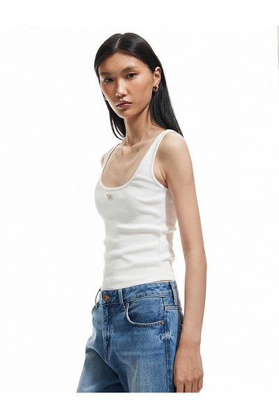 Koton Cotton Slim Fit Butterfly Stone Detailed Basic Undershirt