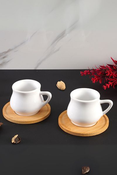 DAY HOME Set of 2 Bamboo Plate Coffee Cups