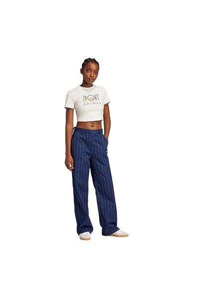adidas Pinstripe Women's Navy Blue Jean Trousers (Jj3482)
