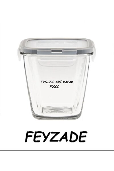 LAV Fresco Lockable Glass Storage Container Set 4 Pieces 700Cc Gray with Lids (Frs-228)