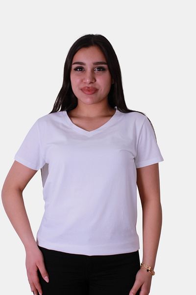 trender Tricou alb pentru damă - Model CM18 cu decolteu în V