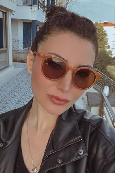 Melissa Boutique Women's Soft Orange Oval Bone Frame Sunglasses