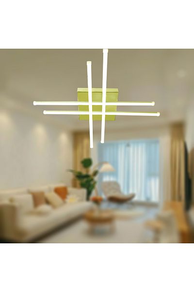 TT AYDINLATMA Yellow Led Chandelier - Daylight Lighting Hashtag Model