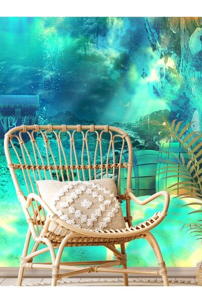 dreamwall Denizaltı Balık Ve Hazine Desenli Isı Ve Ses Yalıtımlı Sağlıklı Tekstil Duvar Kağıdı