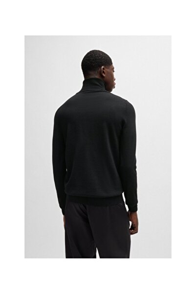 HUGO İşlenmemiş yünden dar kesim balıkçı yaka kazak