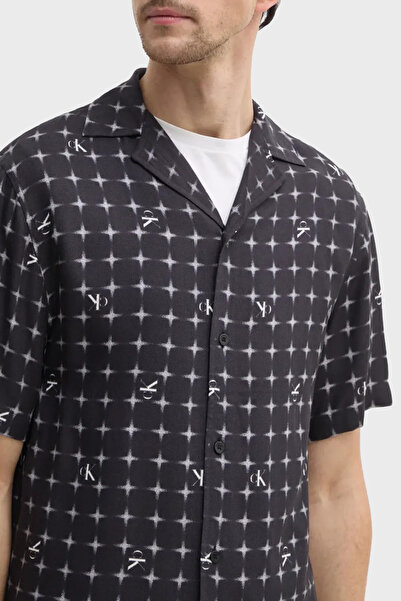 Calvin Klein Jakarlı Regular Fit Kısa Kollu Gömlek KM0KM011480GO Erkek GÖMLEK KM0KM01148 0GO