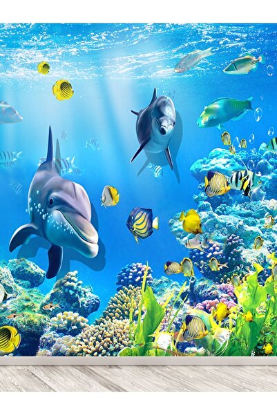 dreamwall Denizaltı Balıklar Desenli Isı Ve Ses Yalıtımlı Sağlıklı Tekstil Du...