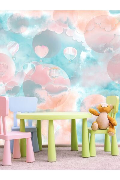 dreamwall Duvar Kağıdı Uçan Balonlar Desenli Silinebilir Tekstil Duvar Kağıdı
