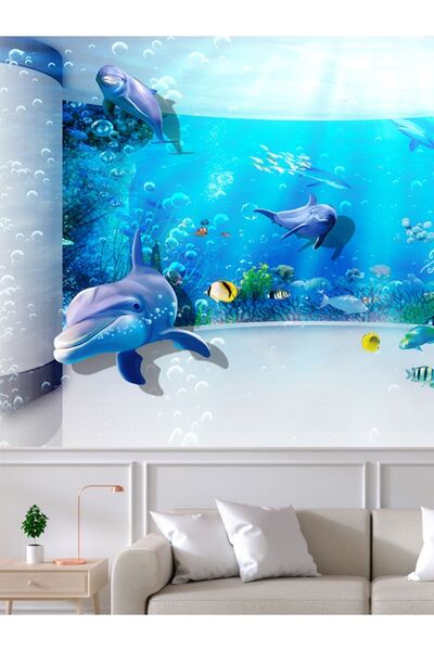 dreamwall Denizaltı Balıklar Desenli Isı Ve Ses Yalıtımlı Sağlıklı Tekstil Duvar Kağıdı