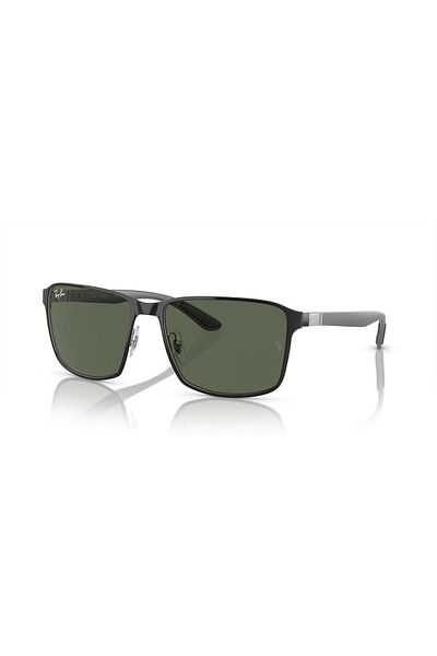 Ray-Ban Ray Ban Unisex Square Sunglasses- Rb 3721 - Lense Size:59mm - Black On Silver