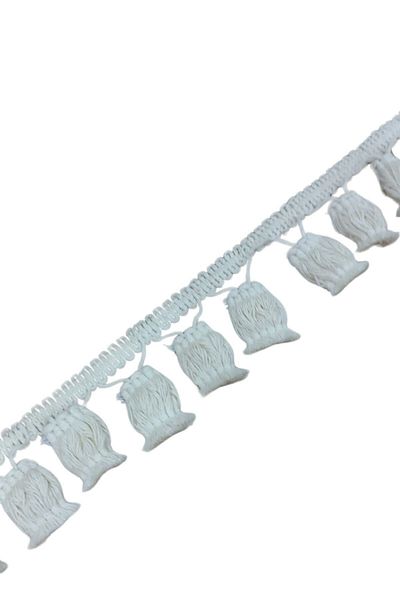 shop Pompom Tassel Cotton Width 5 cm Cream 1 Meter