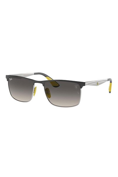 Ray-Ban Ray Ban Unisex Rectangle Sunglasses- Rb 3726m - Lense Size:57mm - Grey On Silver