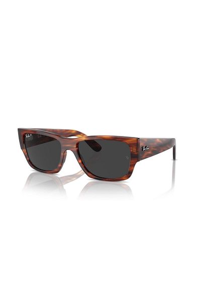 Ray-Ban Ray Ban Unisex Rectangle Carlos Sunglasses- Rb 0947s - Lense Size:56mm - Striped Havana