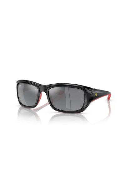 Ray-Ban Ray Ban Unisex Square Sunglasses- Rb 4405m - Lense Size:59mm - Black On Rubber Red