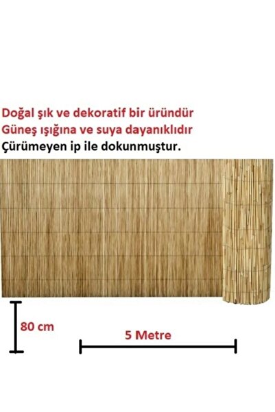 özgazi 80 Cm X 5 Metre Kamış Hasır Bahçe Çiti Gölgelik Balkon Çiti Bambu Çit ...
