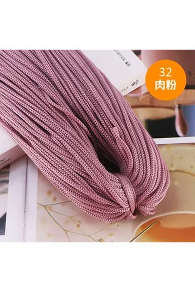 Choice 1 قطعة 32 200 متر/مجموعة 3 مم خيط نايلون ملون خط كروشيه مجوف مكرميه سوار منسوج يدويًا