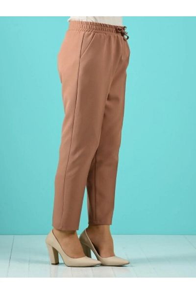 memetti m şekil Women's Plus Size Biscuit Carrot Leg Pants