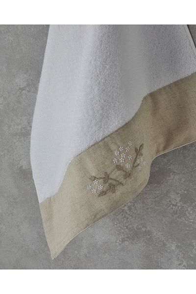 English Home Λευκό Flower Bud Βαμβακερό Πρόσωπο Πισίνα 50x90 cm