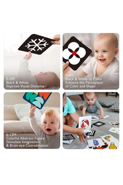 Schmülzer 0-18 Months Baby Visual Cards - High Contrast Visual Stimulated Intelligence Development Cards
