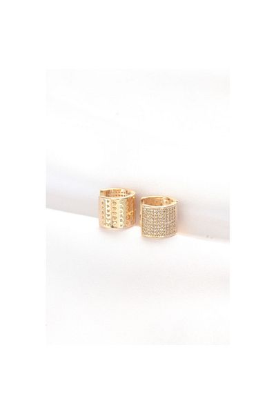 Skygo Brass Gold Color Minimal Earrings with Stones - Tj-Bkp8890