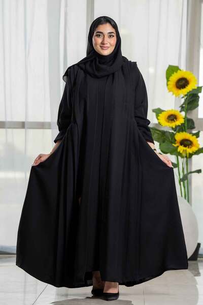 Zahya Abaya عباية الـــعــنــود  كلوش بتدخيلات كسرات من الأمام