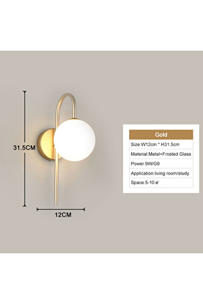 Choice مصابيح حائط LED داخلية بيضاء دافئة C ذهبية 9 وات مع لمبة G9 لغرفة النو...