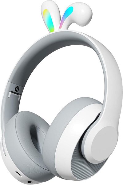 porodo سماعات رأس لاسلكية للأطفال Soundtec من Porodo مزودة بآذان أرنب وأضواء LED