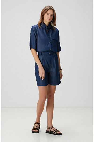 Network Açık Indigo Mavi Denim Gömlek