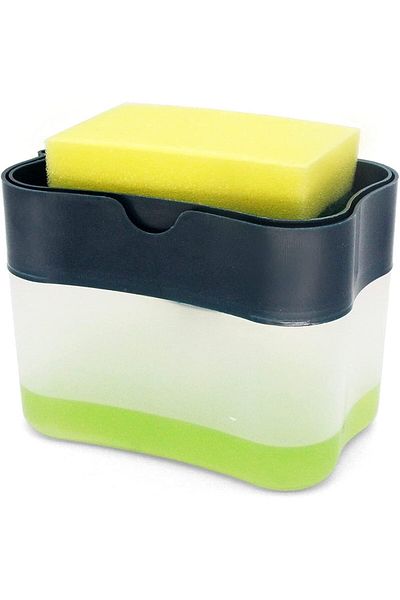 COOYA 2-in-1 Soap Dispenser Pump and Sponge Rack, Large Capacity with One-Hand Operation
