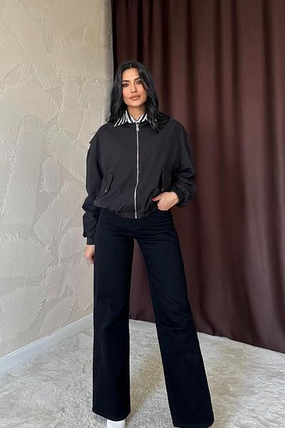 COjans Black Pieced Bomber Jacket