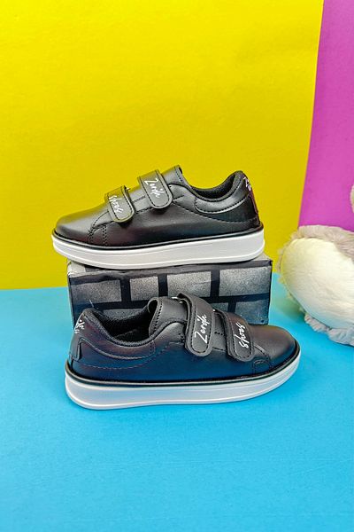 İmerShoes Černobílé chlapecké a dívčí tenisky – silná podrážka na suchý zip, pohodlná lehká 525pf