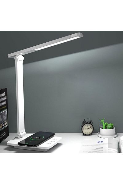 COOYA LED desk lamp,wireless 15W fast charging,USB charging port,3 lighting modes,rotatable 270 °