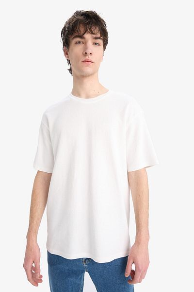 DeFacto Boxy Fit Crew Neck Short Sleeve T-Shirt D5482Ax25Sp