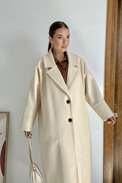Miracle Omni Beige Cuff Detailed Coat