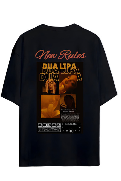 SVART WEAR DUA LIPA ΝΕΕΣ ΚΑΝΟΝΕΣ ΣΧΕΔΙΟ ΠΛΑΤΗΣ ΚΑΙ ΣΤΗΘΟΣ UNISEX TSHIRT