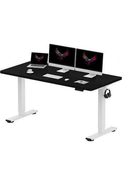 Mahmayi FlexiSpot Modern Adjustable Standing Desk Ergonomic 150x60 cm - Black and White