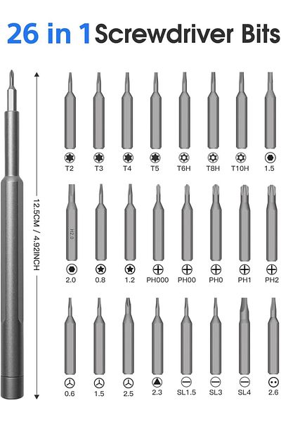 COOYA Precision Screwdriver Set 24 in 1, Magnetic Driver Bits Set,   Repair Tool Kit (Space Black)