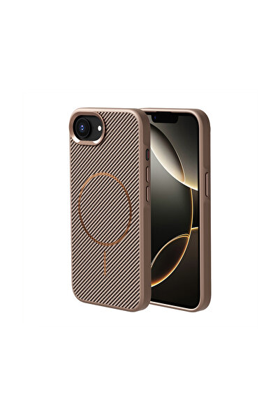 m.tk moveteck iPhone 16e Kılıf Magsafe Şarj Özellikli Aramid Kevlar Karbon Gö...