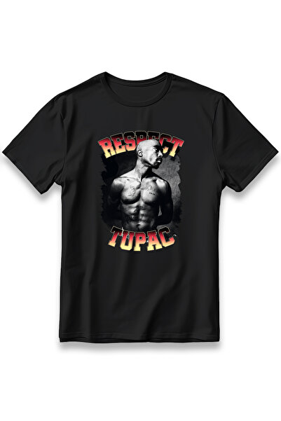 EZG Business Tricou Respect Tupac 2Pac, model imprimat, oversize, unisex, 100...