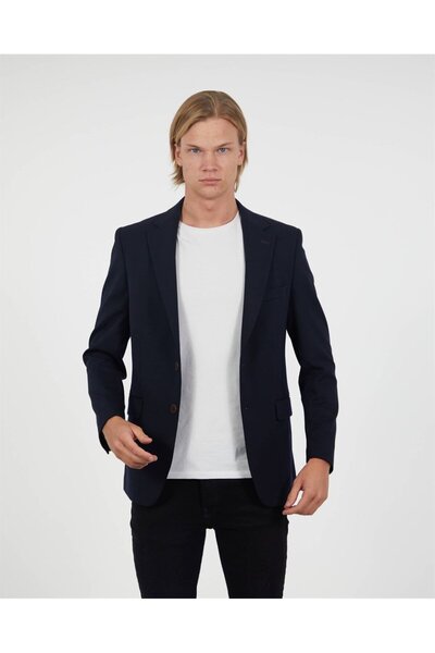 AGUSTİNİ Lacivert Blazer Tek Ceket Mono Yaka Slim Fit | Agustini