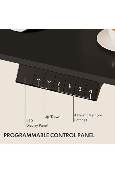 Mahmayi FlexiSpot Modern Adjustable Standing Desk Ergonomic 150x60 cm - Charcoal Black