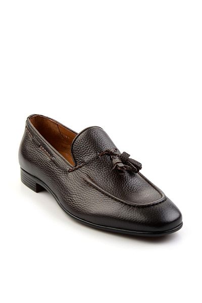 Bambi Brown Leather Men's Casual Shoes E 01587219740