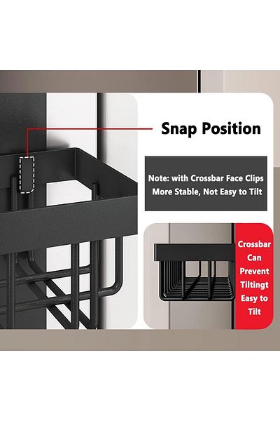 COOYA Magnetic Spice Rack, 5 Hooks, 2 Tier Kitchen Storage,Space-Saving for Small Kitchen Apartment