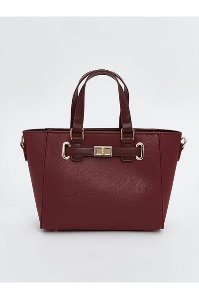 LC Waikiki Burgundy Leather Look Women's Shoulder Bag